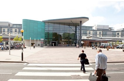 Main entrance to Royal Derby Hospital