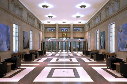 Period features were retained within the refurbishment of the MOD Whitehall building