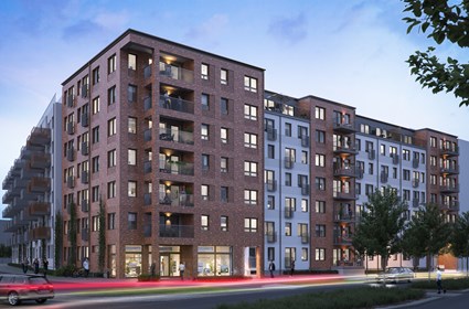 The rental apartments in Sjösättningen. Image source: picture of Arkitektlaget i Skåne and MK 3Design Studios.